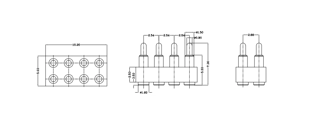 8PIN 贴片(SMD) 双排Pogo Pin连接器